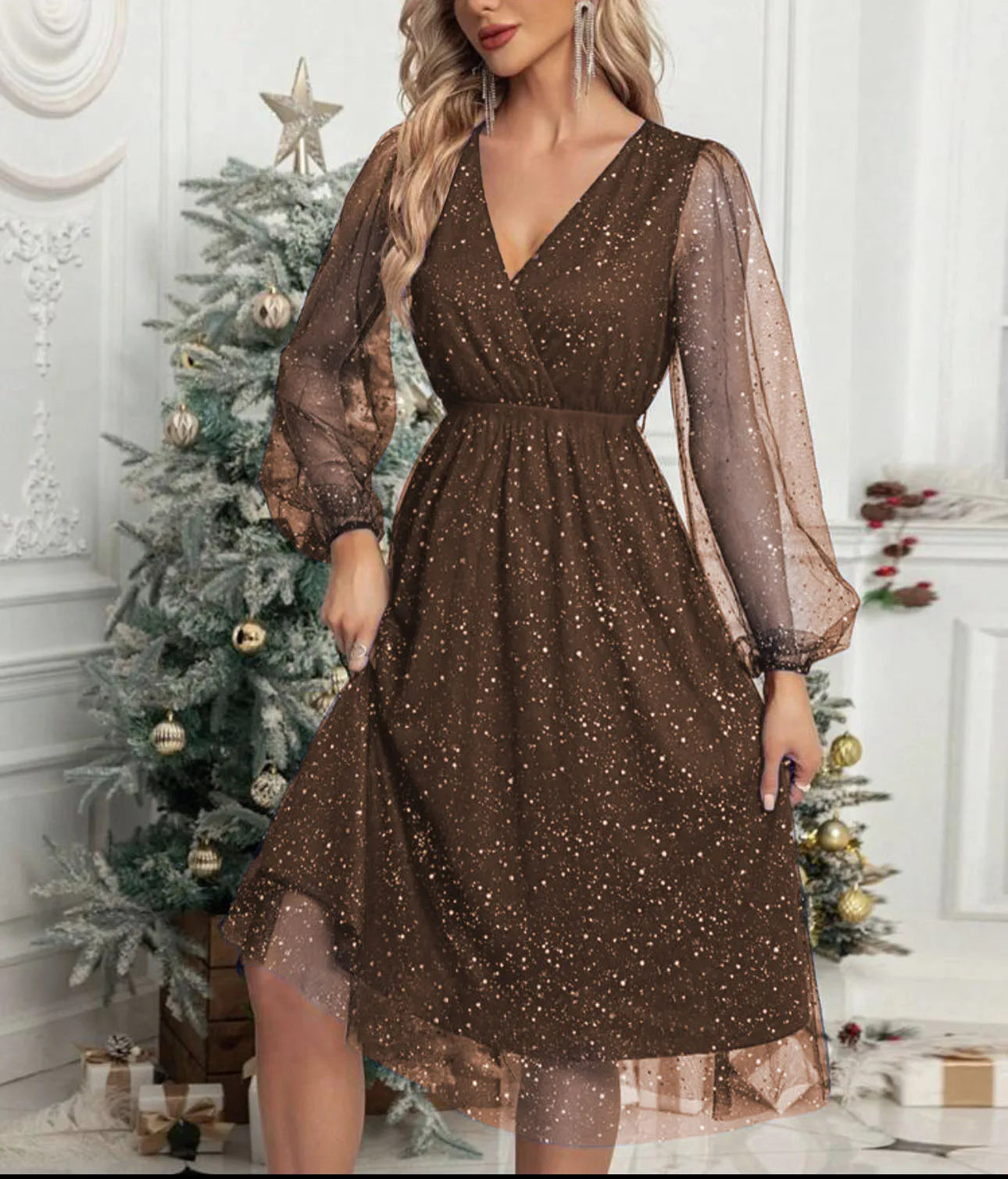 V-Neck Cocktail Dress – Elegant Slim Fit for Sophisticated Events