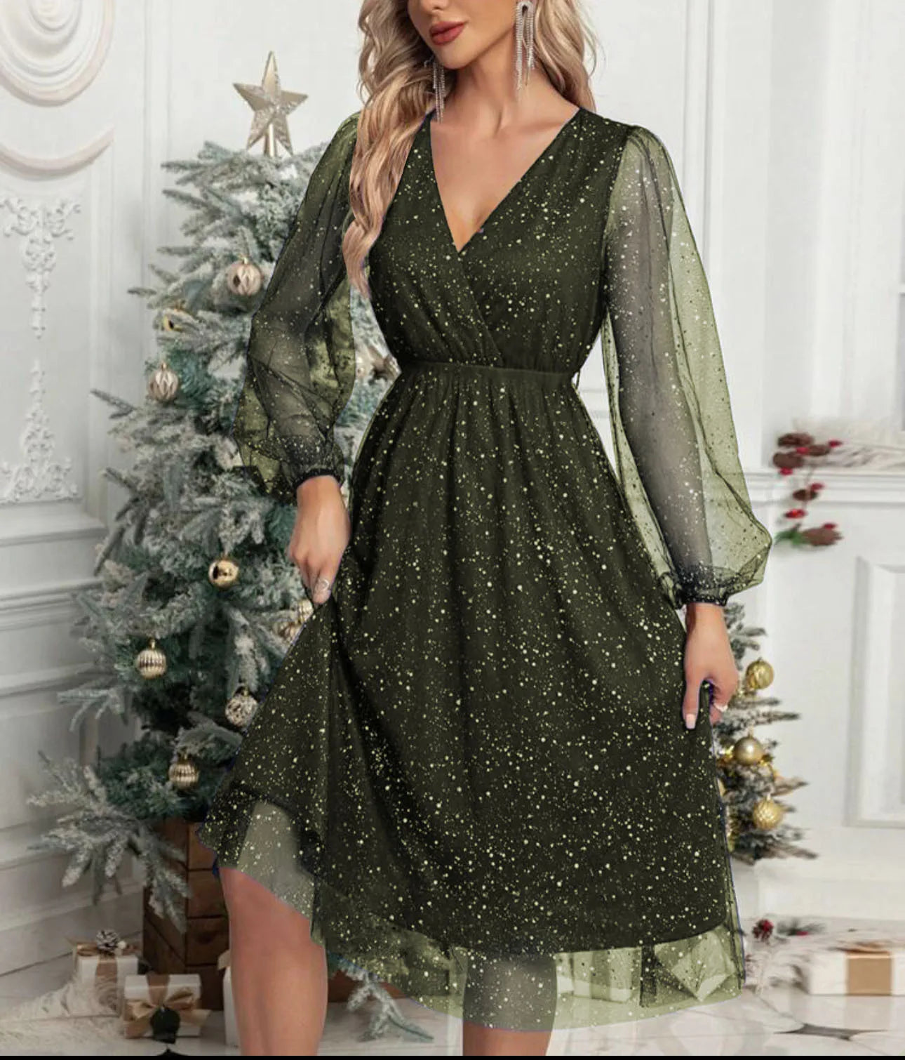 V-Neck Cocktail Dress – Elegant Slim Fit for Sophisticated Events