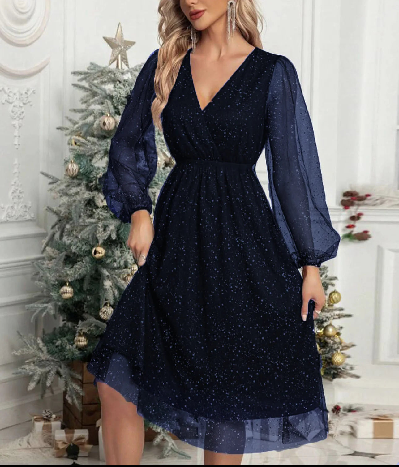 V-Neck Cocktail Dress – Elegant Slim Fit for Sophisticated Events