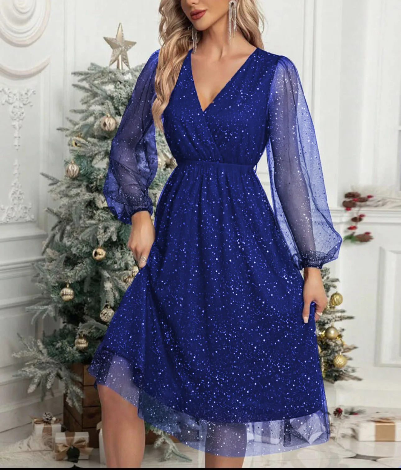 V-Neck Cocktail Dress – Elegant Slim Fit for Sophisticated Events