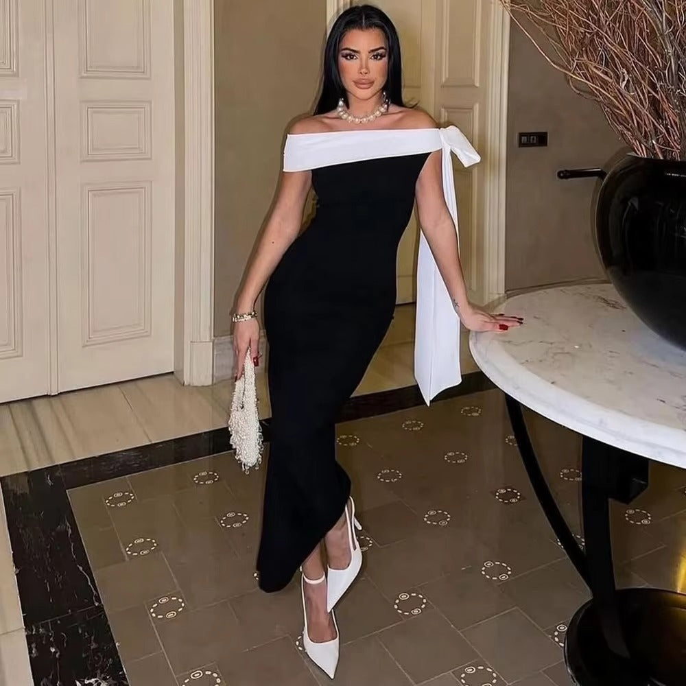 Valentina Refined Off Shoulder Midi Dress