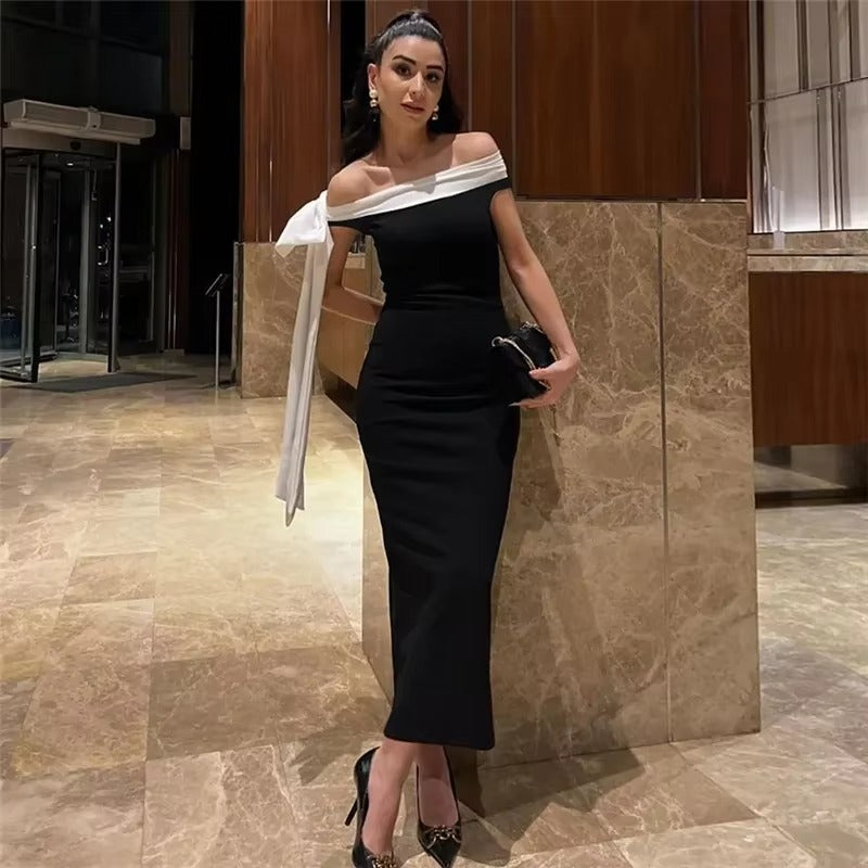 Valentina Refined Off Shoulder Midi Dress
