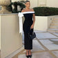 Valentina Refined Off Shoulder Midi Dress