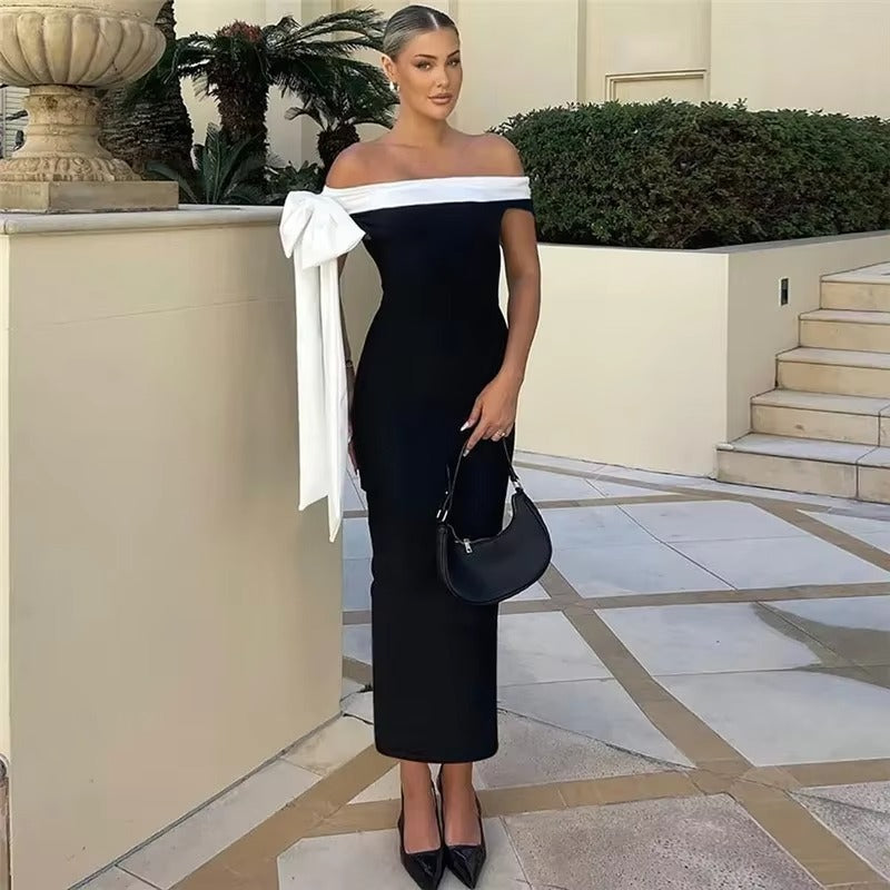 Valentina Refined Off Shoulder Midi Dress