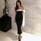 Valentina Refined Off Shoulder Midi Dress