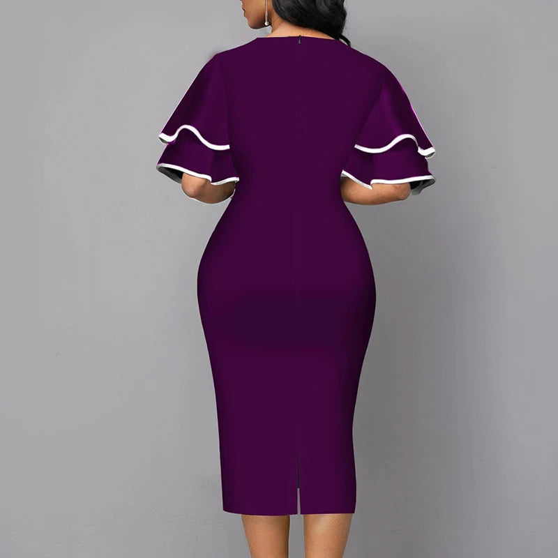 Vintage V-Neck Dress – Chic Slim Fit Summer Dress for Casual Gatherings