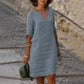 Vintage Women's Mini Dress – Comfortable V-Neck Summer Style