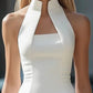 White Gown – Elegant Sleeveless Slim Fit for Holiday Celebrations