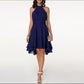 Women's Halter Neckline Cocktail Midi Dress