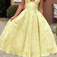 Yellow Triana Halter Midi Dress Floral Jacquard