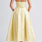 Yellow Triana Halter Midi Dress Floral Jacquard