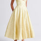 Yellow Triana Halter Midi Dress Floral Jacquard