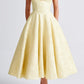 Yellow Triana Halter Midi Dress Floral Jacquard