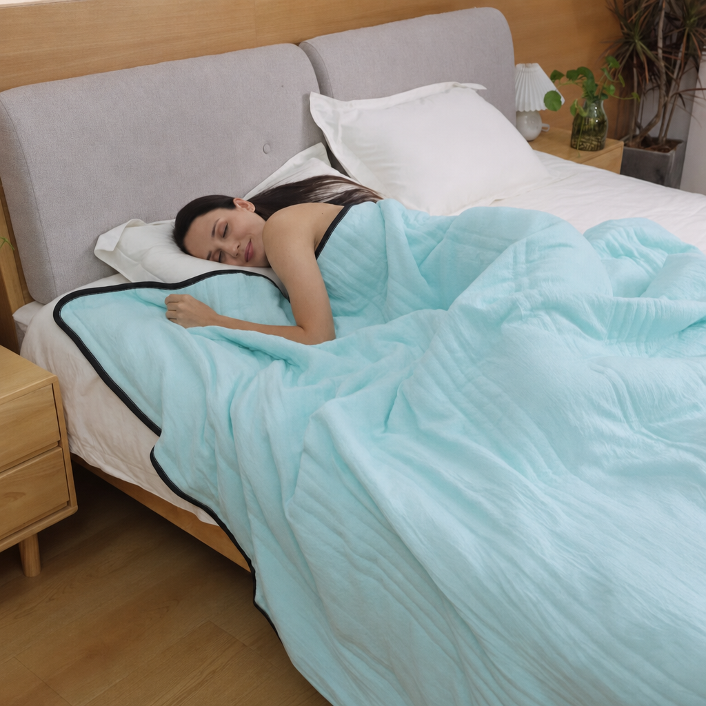 Cellvue cooling moisture-wicking blanket in Aquamarine