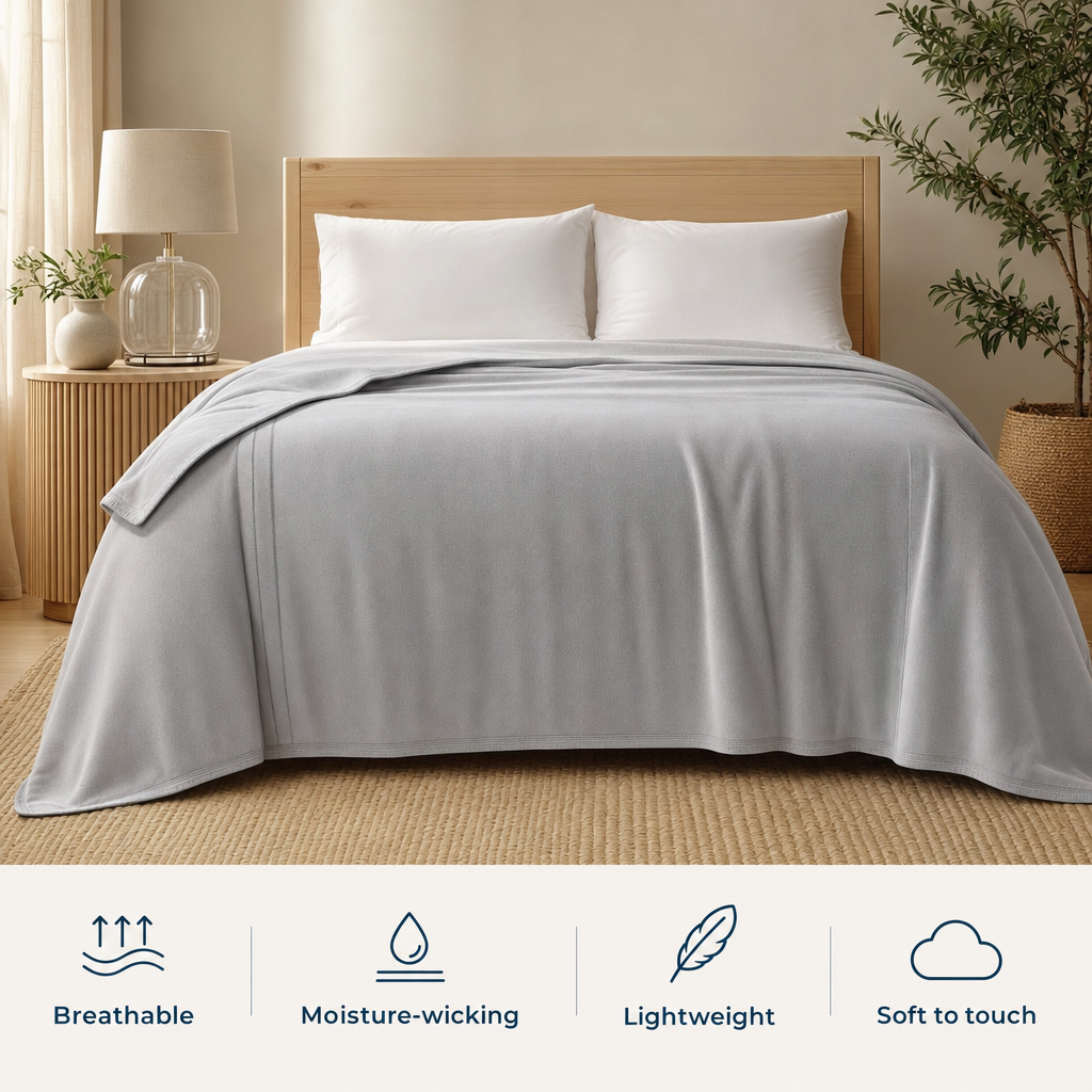 Cellvue cooling moisture-wicking blanket, lightweight and soft to touch