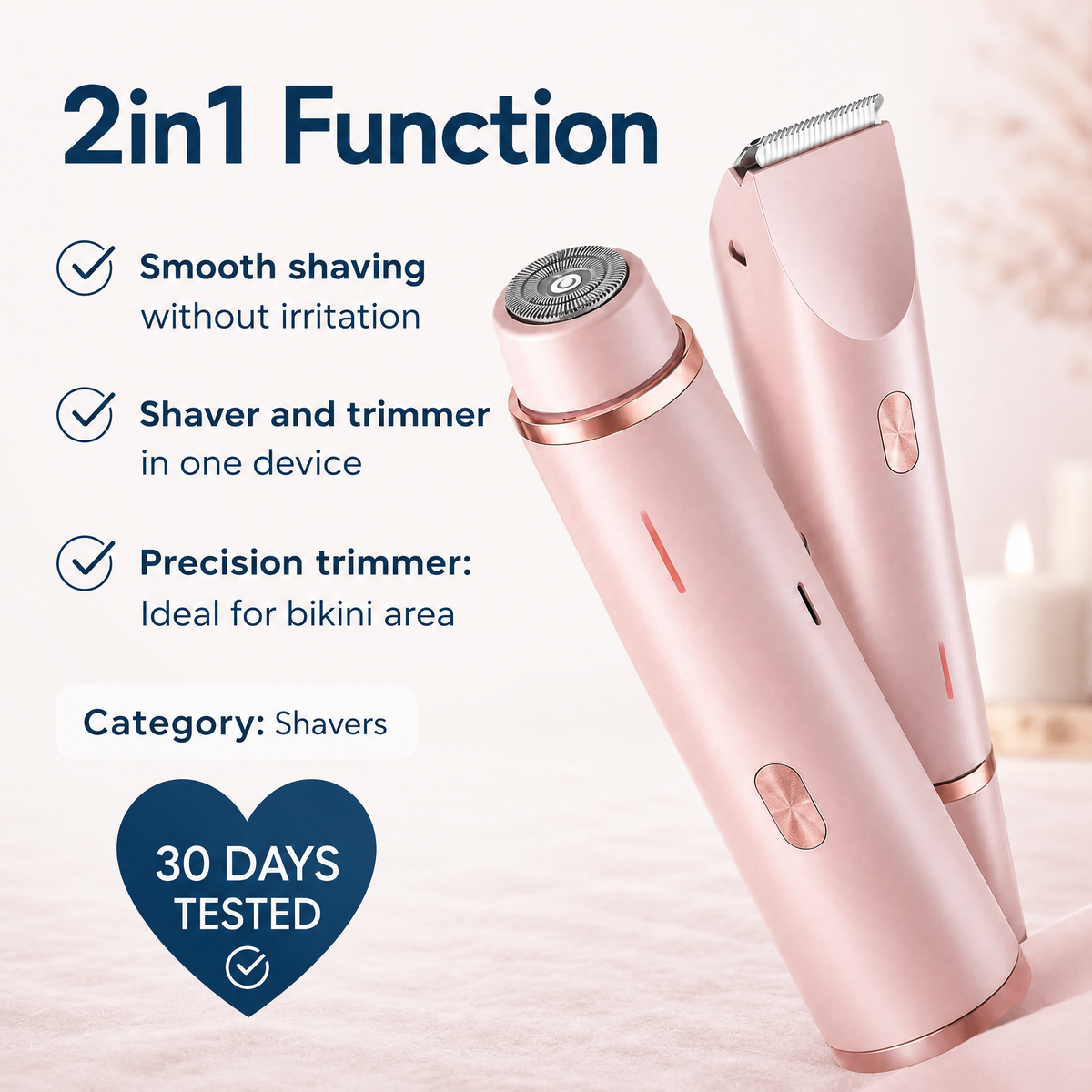 Women's electric shaver, rechargeable and waterproof - image 5